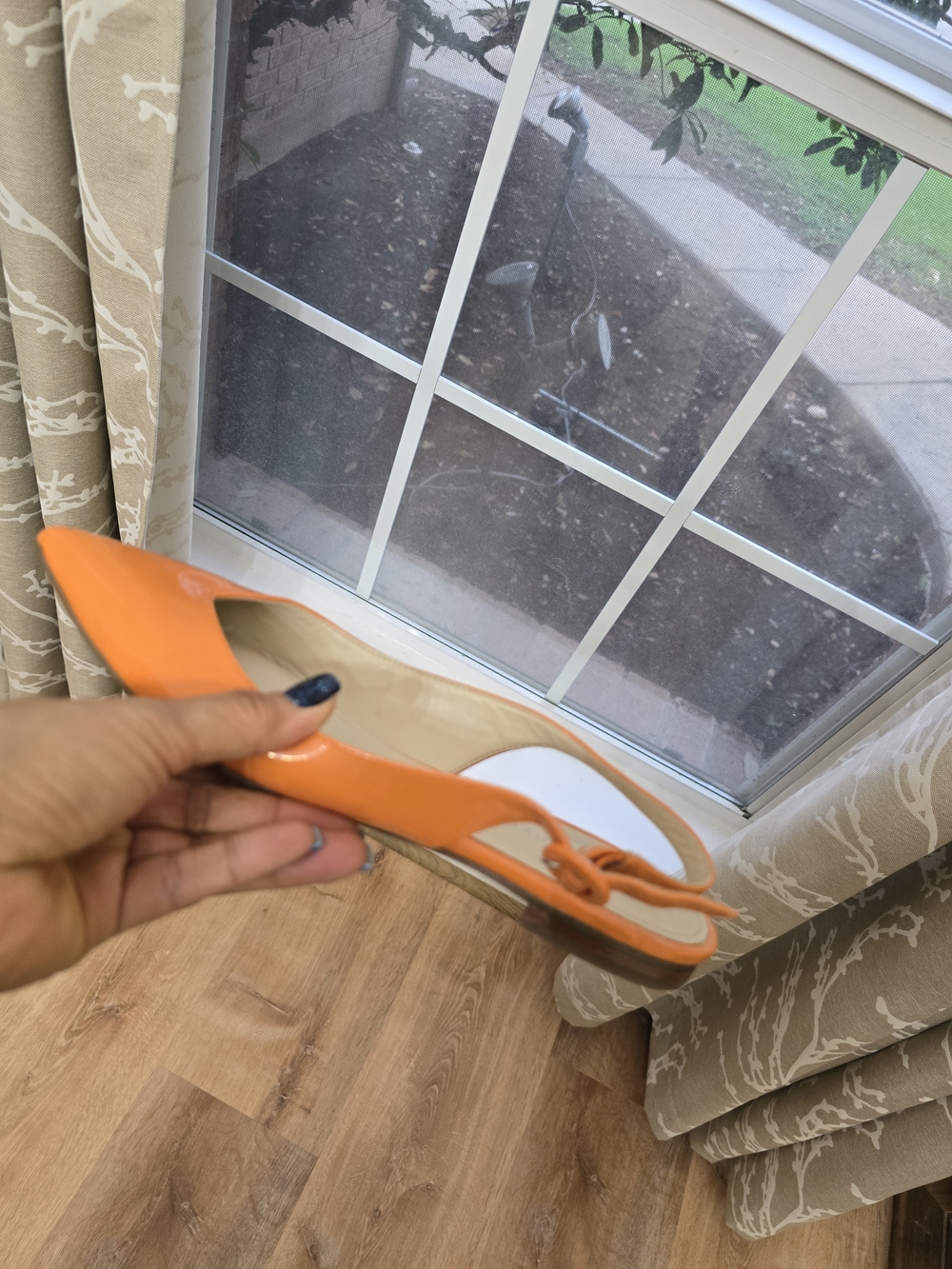 Marc Fisher Orange Patent Pointed Slingback Flats - Picture 10 of 11